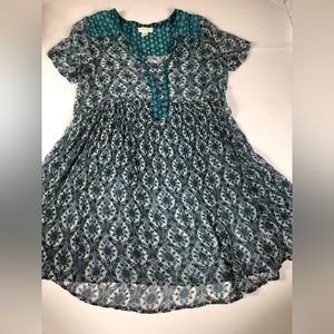 Maeve Anthropologie Sheer Bohemian Maxi Dress Medium